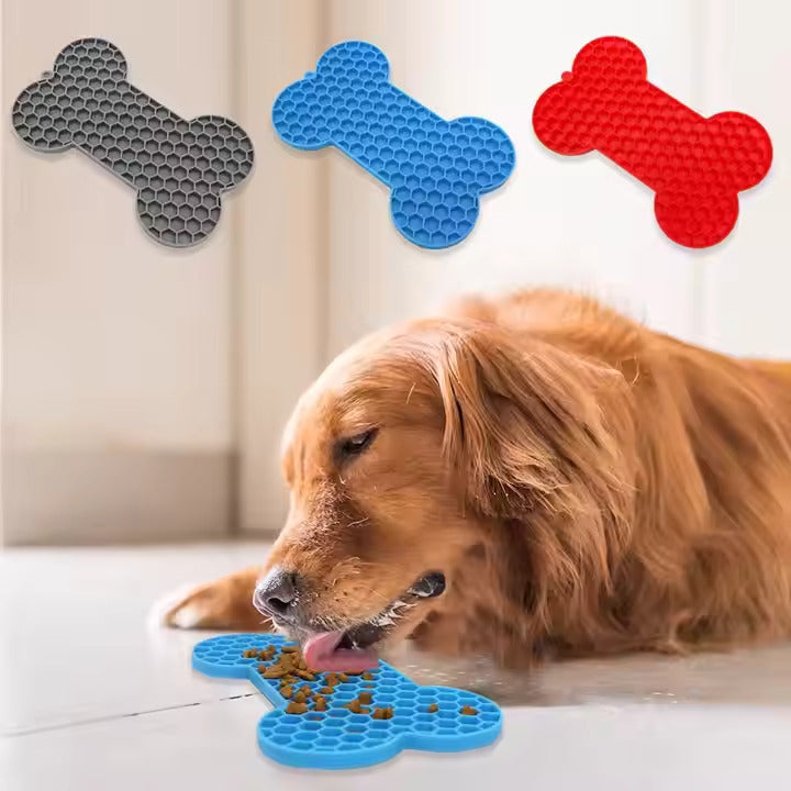Bone-Shaped Silicone Licking Mat for Dogs & Cats