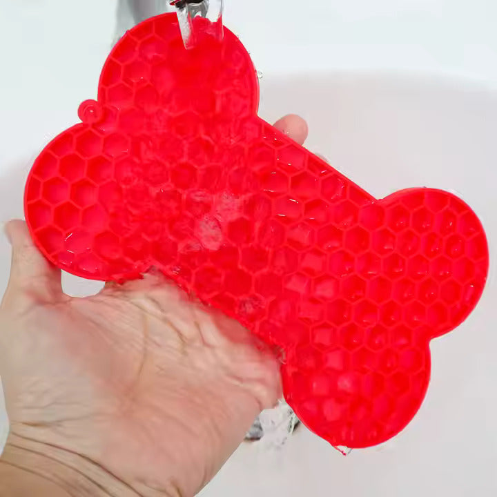 Bone-Shaped Silicone Licking Mat for Dogs & Cats