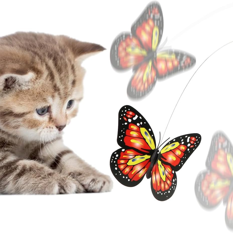 Electric Rotating Butterfly Toy For Cats