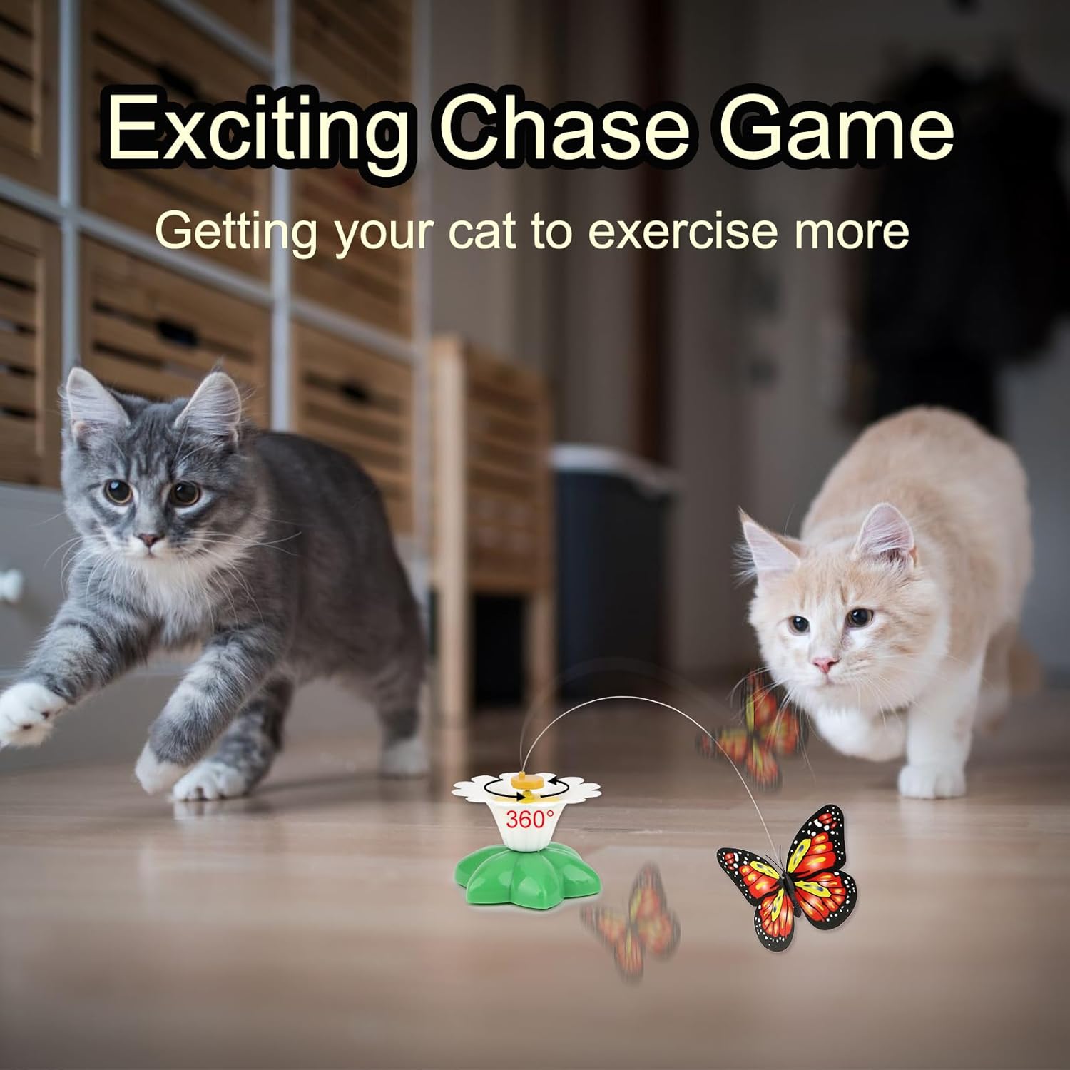 Electric Rotating Butterfly Toy For Cats
