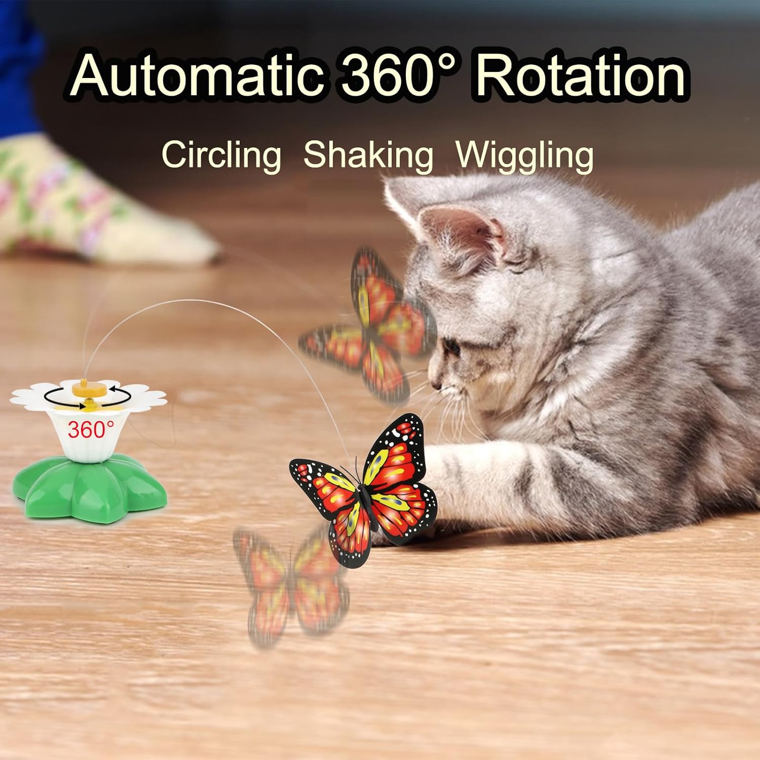 Electric Rotating Butterfly Toy For Cats