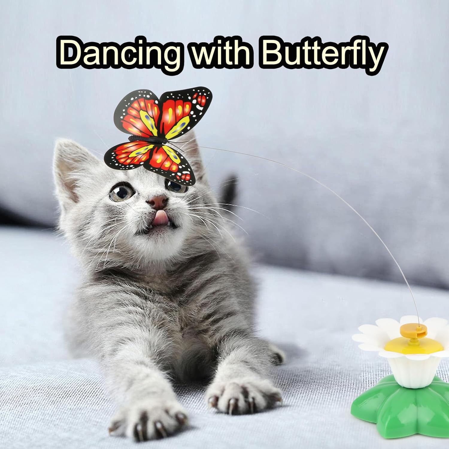 Electric Rotating Butterfly Toy For Cats