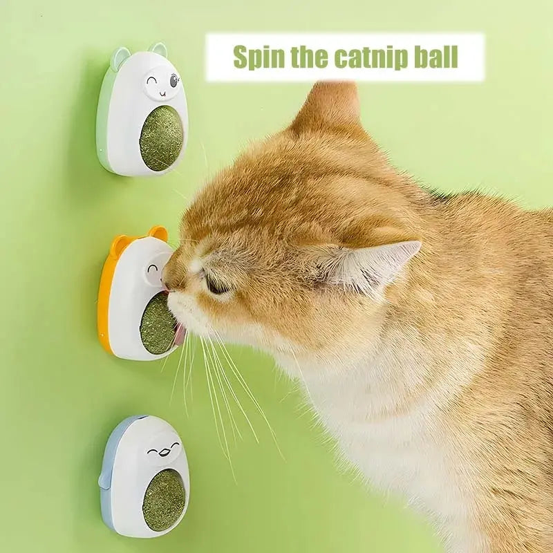 Rotating Catnip Lick Ball – Natural Cat Treat & Playtime Delight