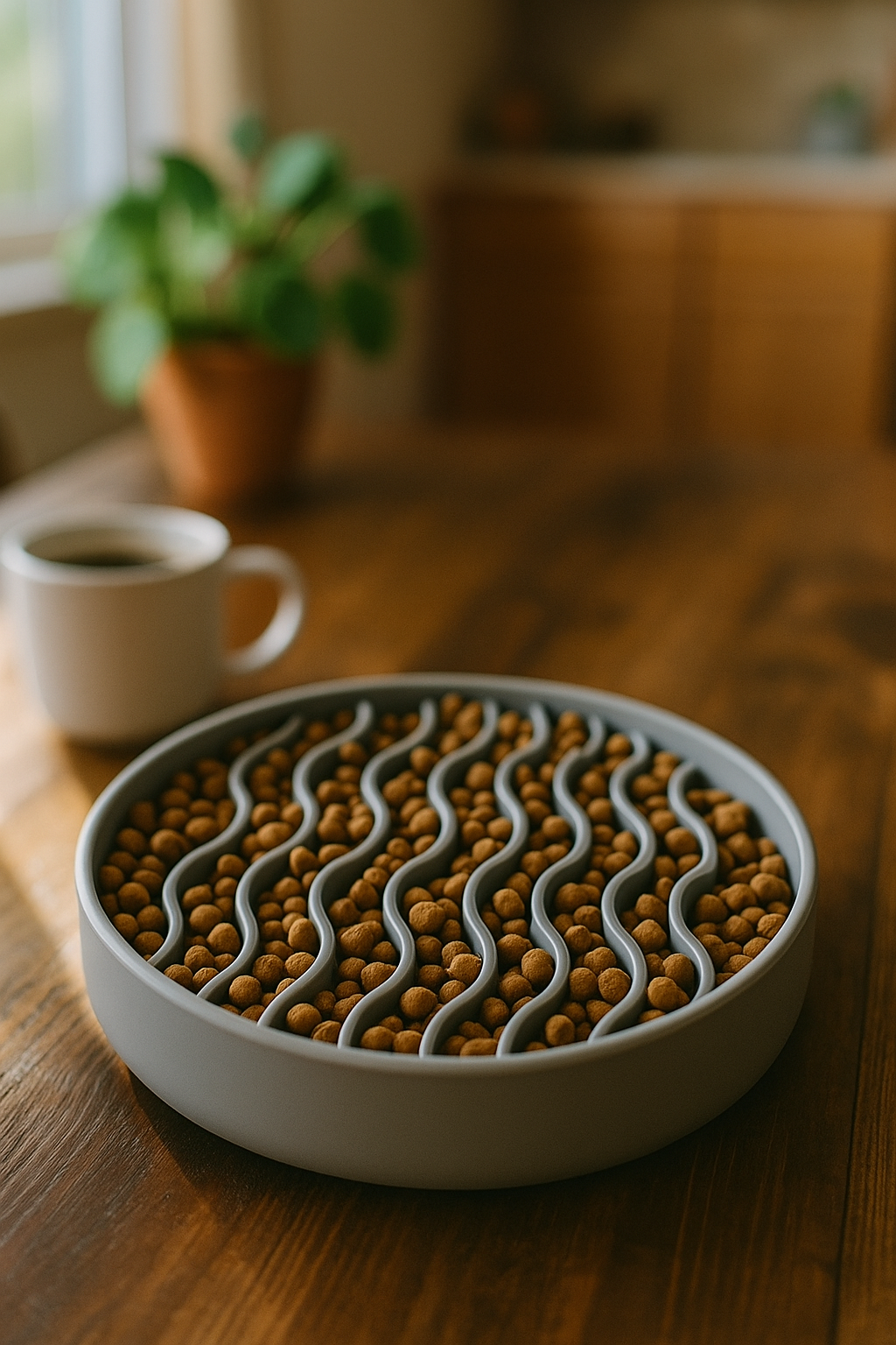 Silicone Slow Feeder Bowl – Anti-Gulping Design for Dogs & Cats