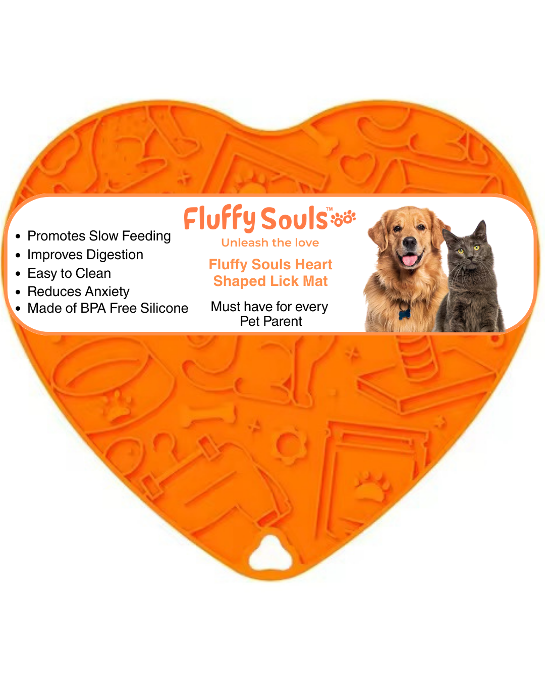 Heart-Shaped Silicone Licking Mat for Dogs & Cats