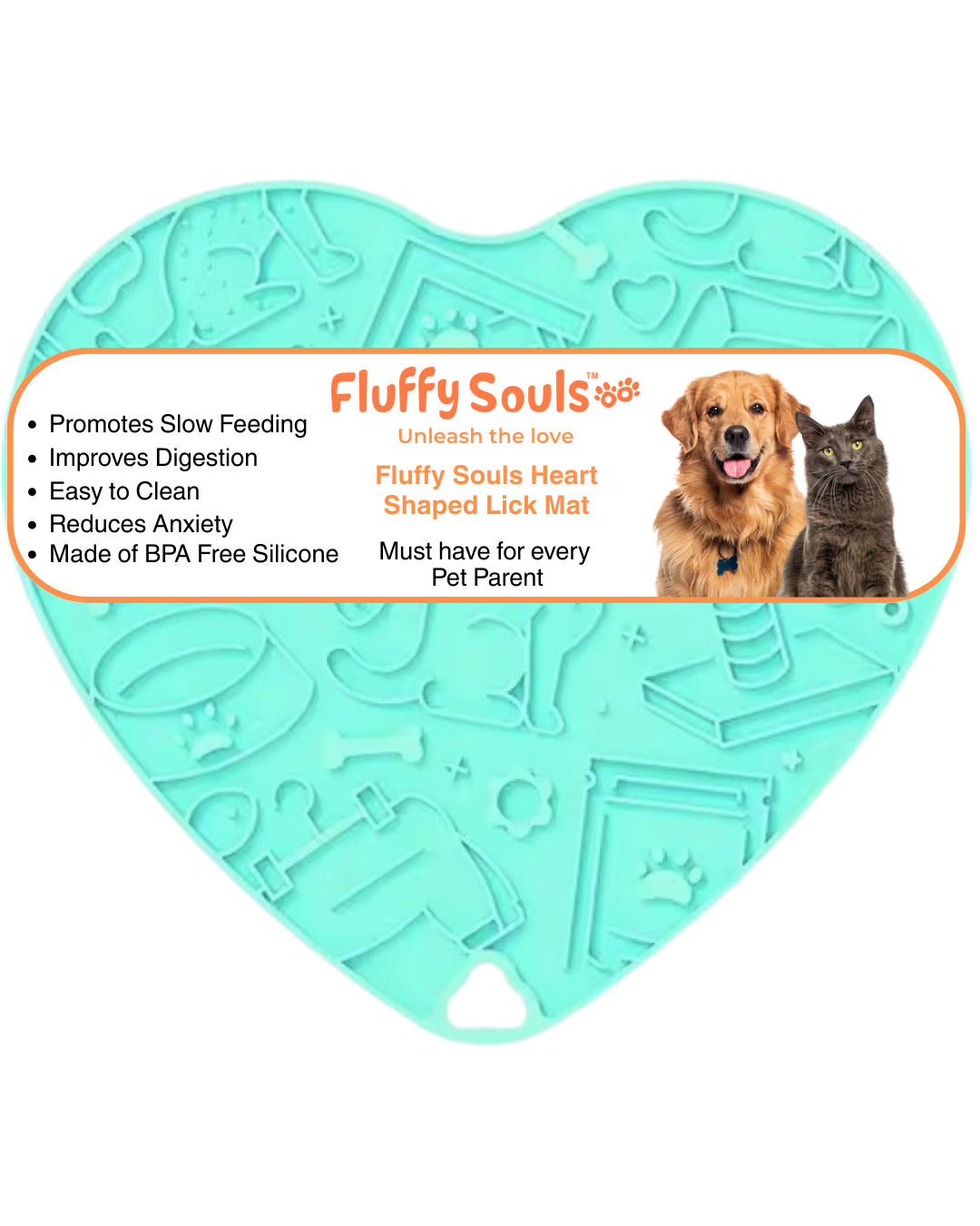 Heart-Shaped Silicone Licking Mat for Dogs & Cats