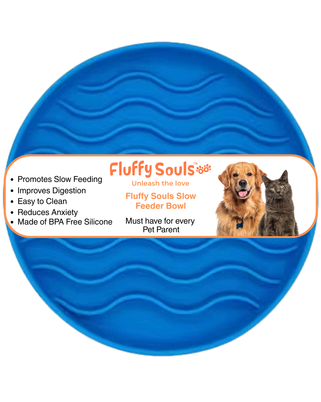 Silicone Slow Feeder Bowl – Anti-Gulping Design for Dogs & Cats