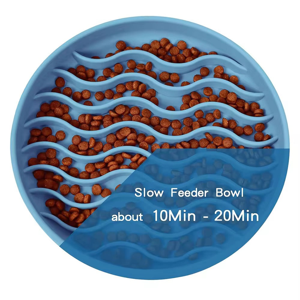 Silicone Slow Feeder Bowl – Anti-Gulping Design for Dogs & Cats