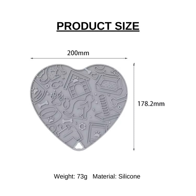 Heart-Shaped Silicone Licking Mat for Dogs & Cats