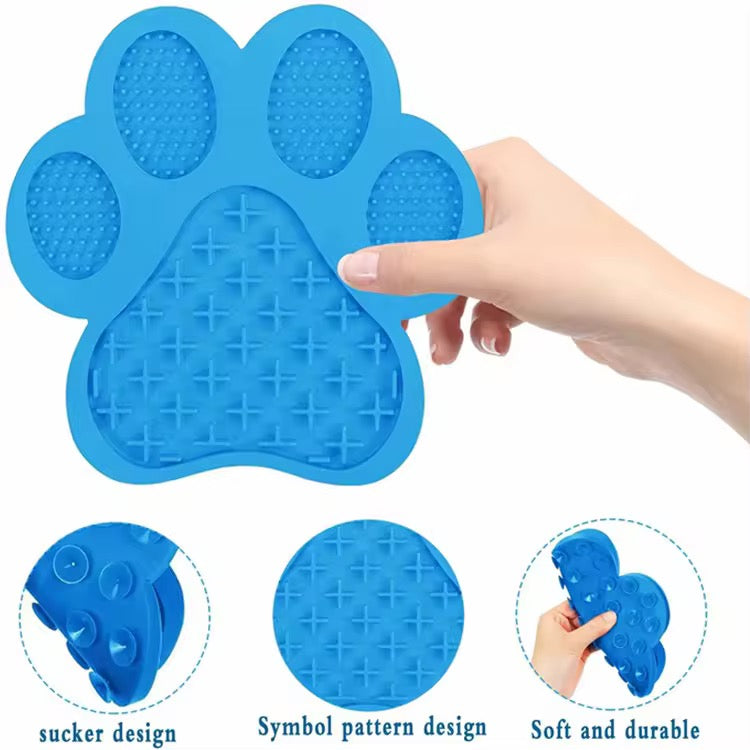 Paw-Shaped Silicone Licking Mat for Dogs & Cats