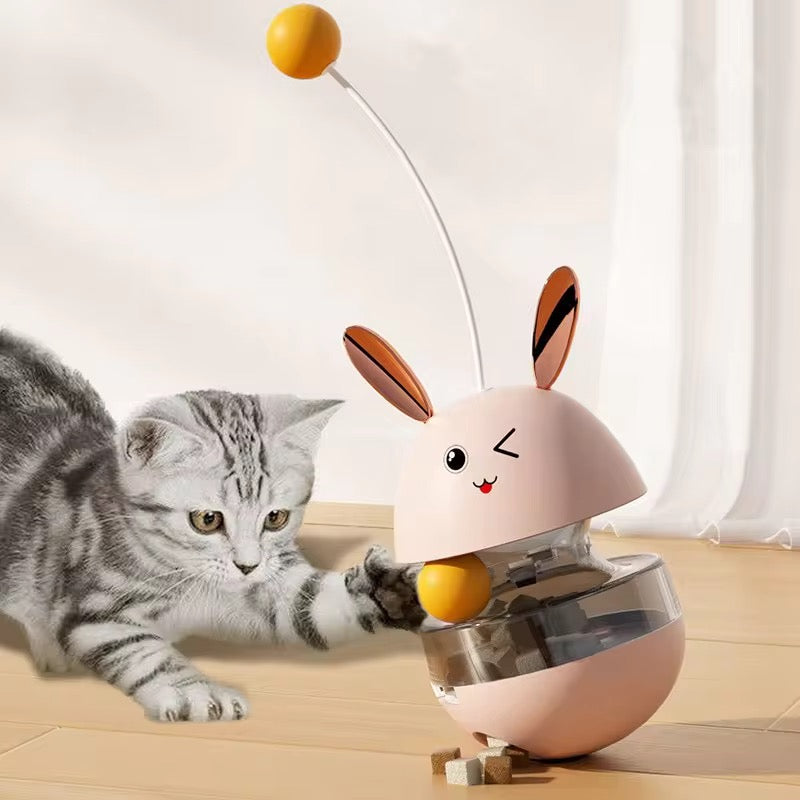 Interactive Self Balancing Cat Toy - Rabbit Shape with Ball