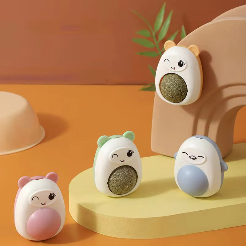 Rotating Catnip Lick Ball – Natural Cat Treat & Playtime Delight