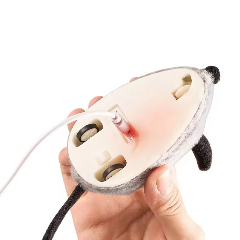 Interactive Cat Toy Mouse – Rechargeable with LED Lights & Feather Tail