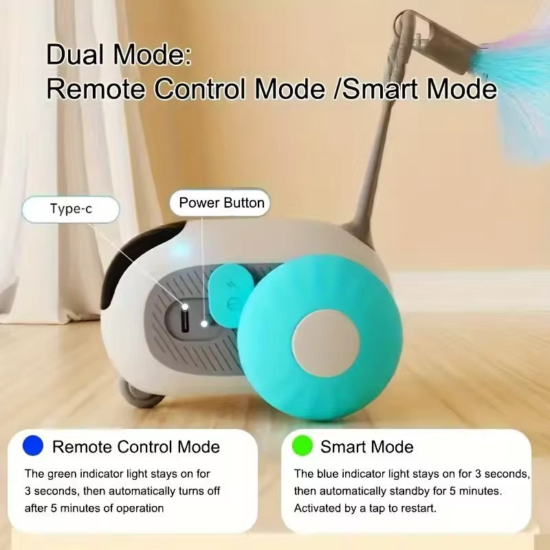 Remote Controlled TurboTail Mouse Interactive Cat Teaser Toy - With 2 Speed Modes