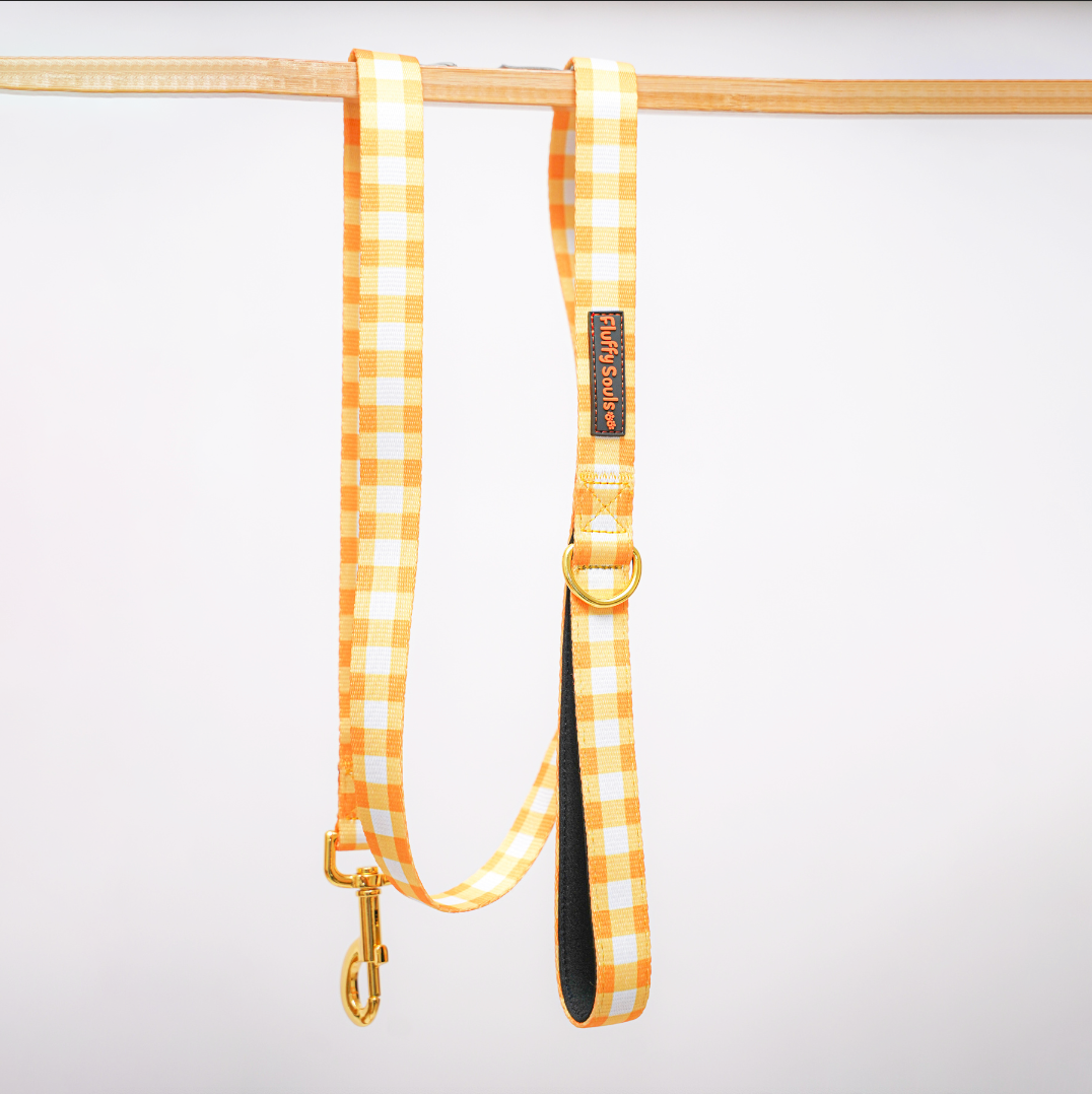 Yellow Checks Dog Leash