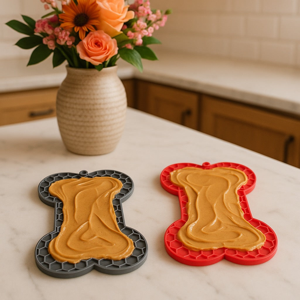 Bone-Shaped Silicone Licking Mat for Dogs & Cats