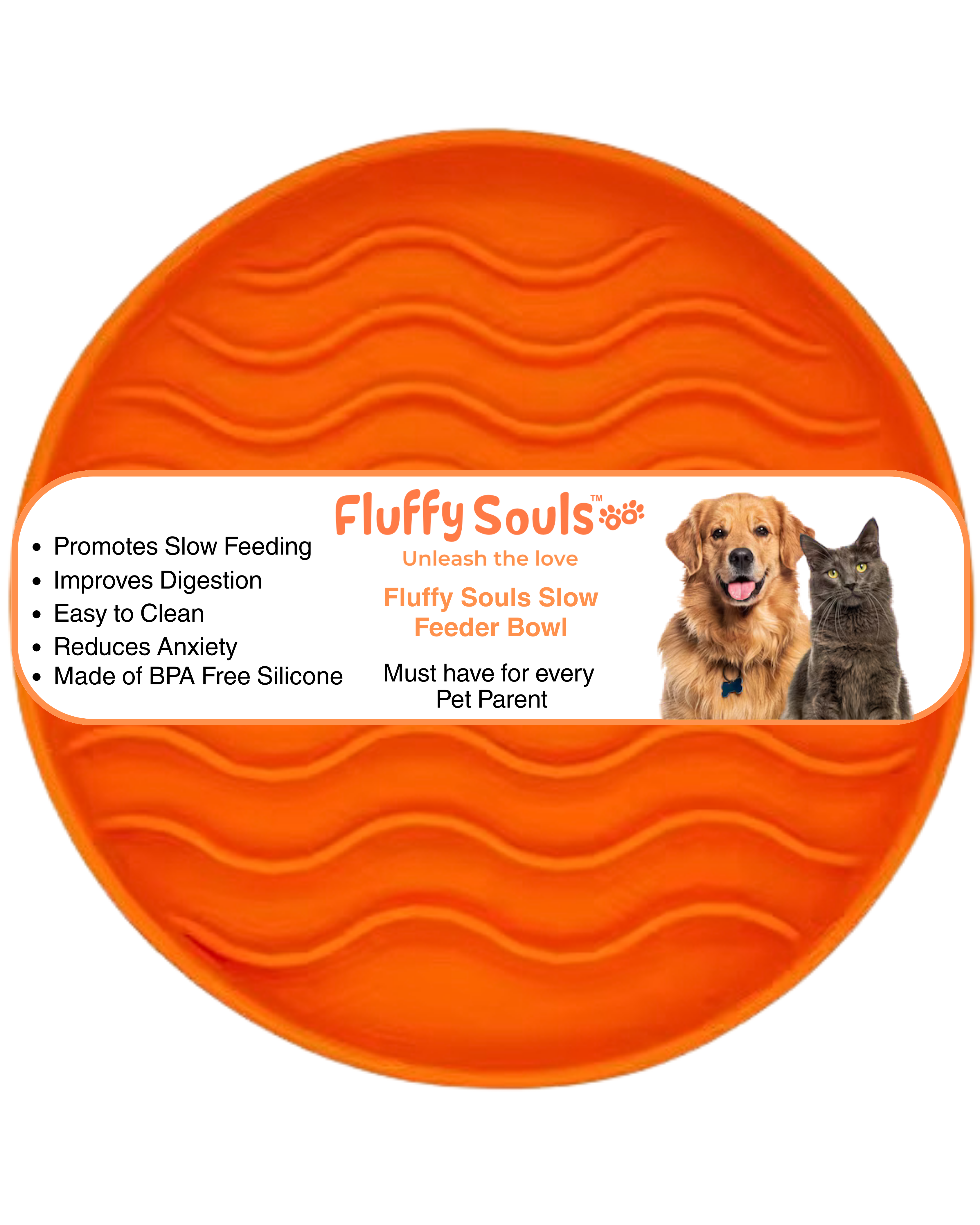 Silicone Slow Feeder Bowl – Anti-Gulping Design for Dogs & Cats