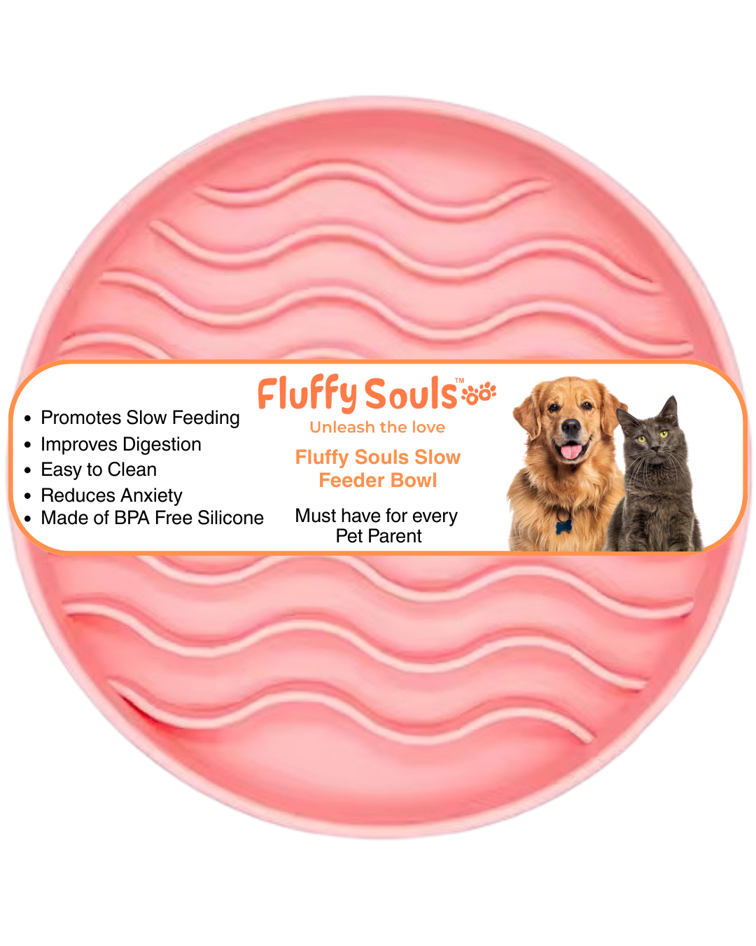 Silicone Slow Feeder Bowl – Anti-Gulping Design for Dogs & Cats