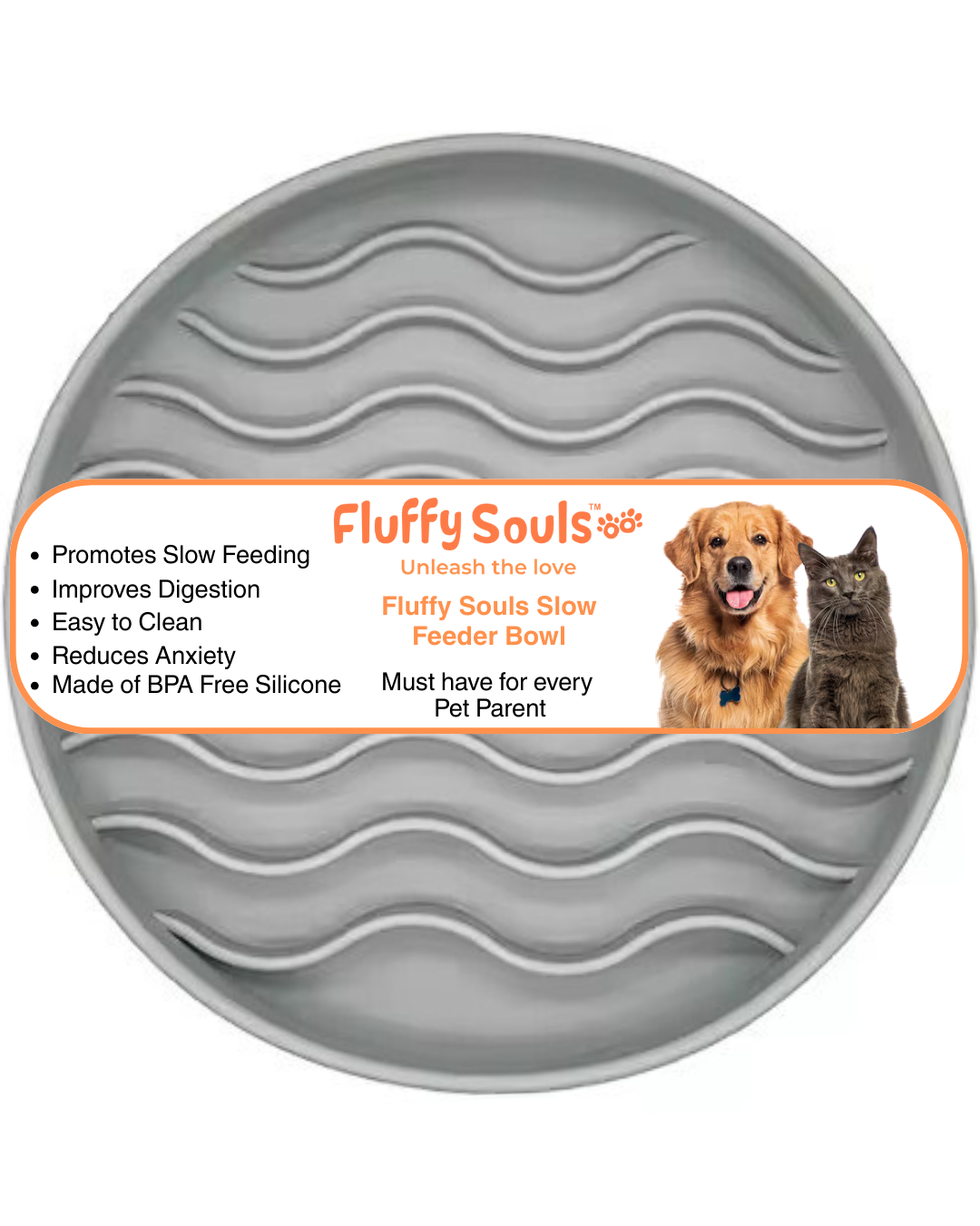 Silicone Slow Feeder Bowl – Anti-Gulping Design for Dogs & Cats
